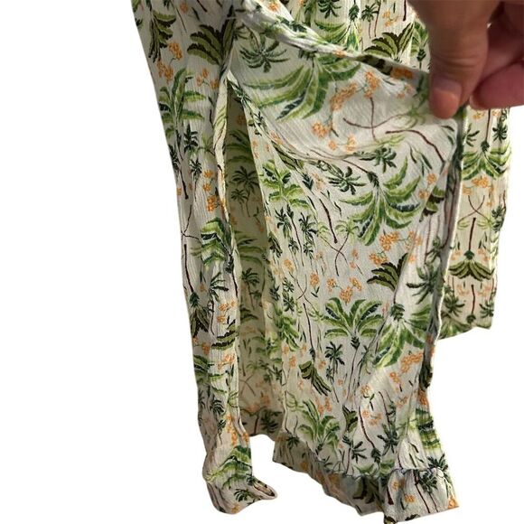 Old Navy Women's XXL Tropical Floral High Waist Wide-Leg Pants Side Slits - Picture 8 of 13